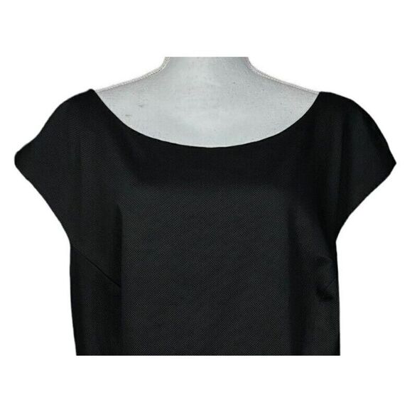 David Meister Sheath Dress Plus Size 24W Black Minimalist Textured Workwear - Picture 2 of 9